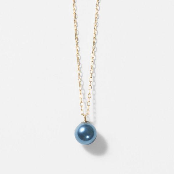 ネックレス K10 イエローゴールド カラーシェルパール 真珠 6mm ブルー 大人 華やか 推し L&Co.（エルアンドコー) | Jewel closet by L&Co. | 01