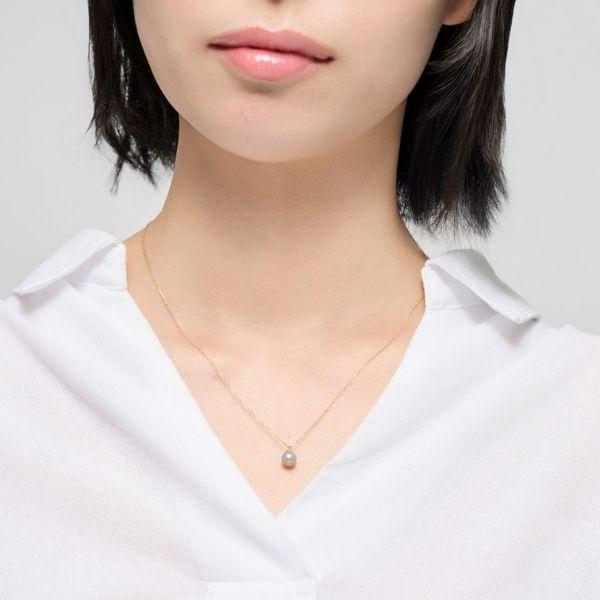 ネックレス K10 イエローゴールド カラーシェルパール 真珠 6mm　グレージュ 大人 華やか 推し L&Co.（エルアンドコー) | Jewel closet by L&Co. | 02