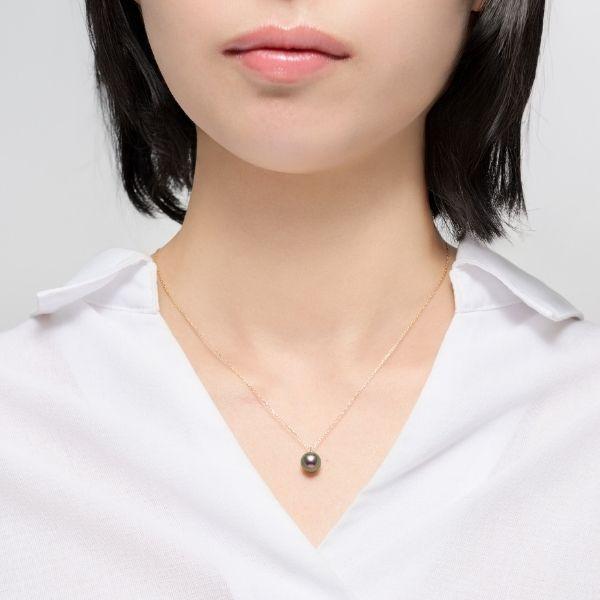 ネックレス K10 イエローゴールド カラーシェルパール 真珠 8mm ブラック 大人 華やか 推し L&Co.（エルアンドコー） | Jewel closet by L&Co. | 02