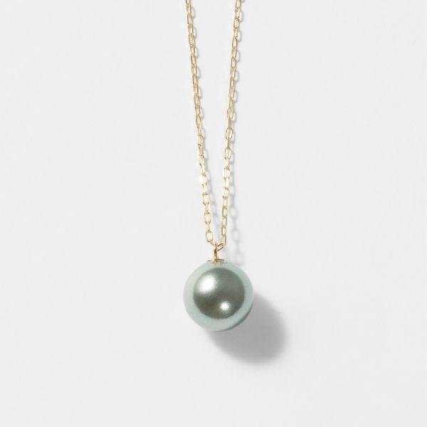 ネックレス K10 イエローゴールド カラーシェルパール 真珠 8mm グリーン 大人 華やか 推し L&Co.（エルアンドコー） | Jewel closet by L&Co. | 01