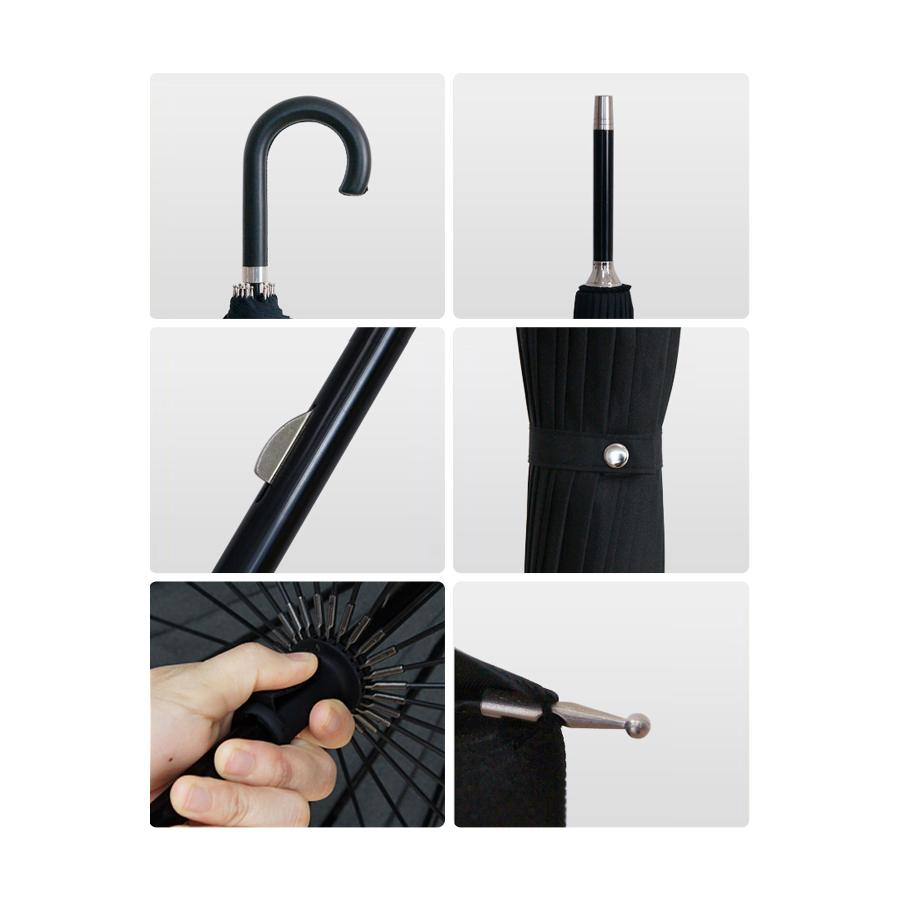 1年保証 24本骨傘 雨傘 長傘 超撥水 レディース メンズ テフロン