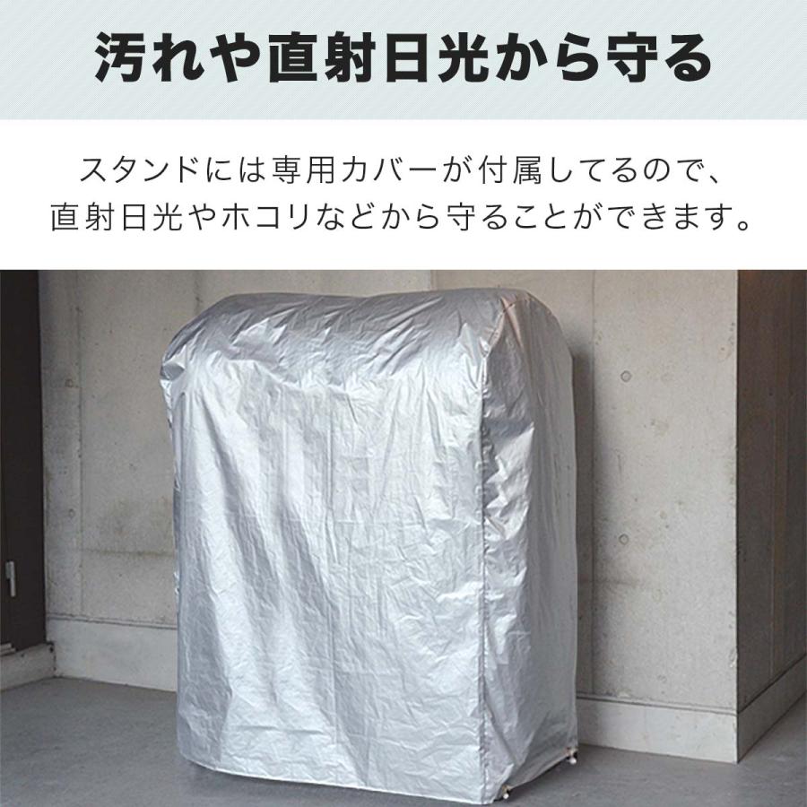 ヤフー1位 タイヤラック 安心の1年保証 カバー付 耐荷重200kg タイヤスタンド 収納 タイヤ交換 8本 2段 縦置き 横置き キャスター スタッドレス スペア 送料無料｜l-design｜03