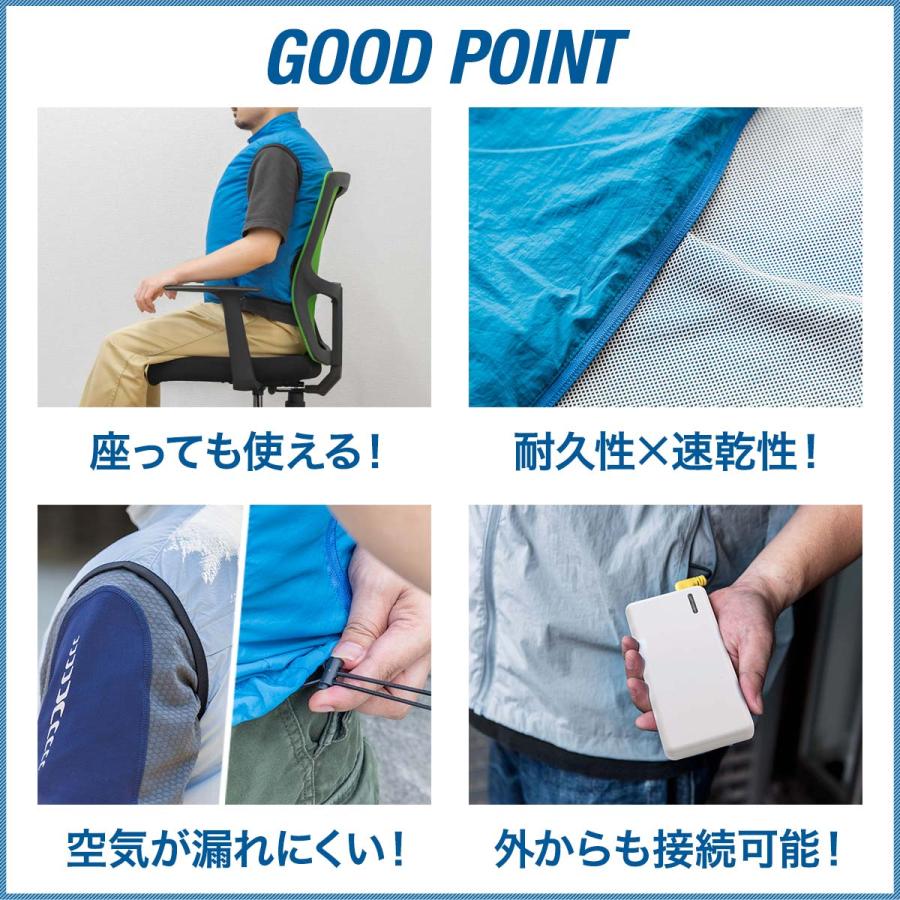 ブルーブルー　ファ付きベスト　Mサイズ FIELDOOR 1年保証 空調ウェア ファン付きベスト M/Lサイズ 5着
