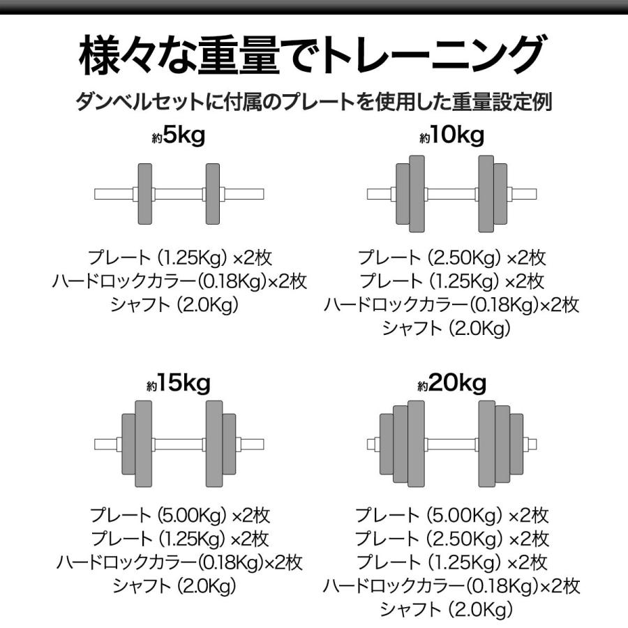 ダンベル 可変式 20kg 合計40kg 2個セット ダンベルセット 鉄アレイ
