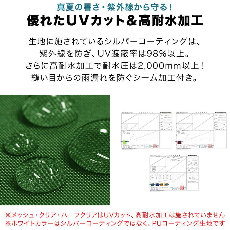 フィールドア　3mタープ用ハーフクリアサイドシート3枚セット フィールドア 3mタープ用ハーフクリアサイドシート3枚セット