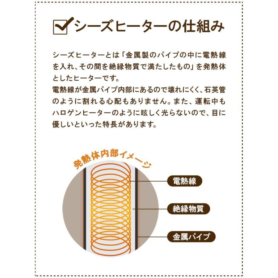 1年保証 遠赤外線ヒーター 電気ヒーター 最大1200W 首振り機能 シーズヒーター 暖房器具 タイマー 転倒OFF リビング 電気ストーブ テクノス おすすめ 送料無料｜l-design｜04