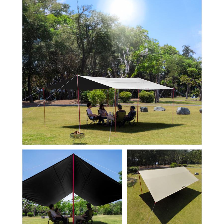 FIELDOOR 1年保証 レクタタープ 遮熱 遮光 435cm×500cm 4〜6人用