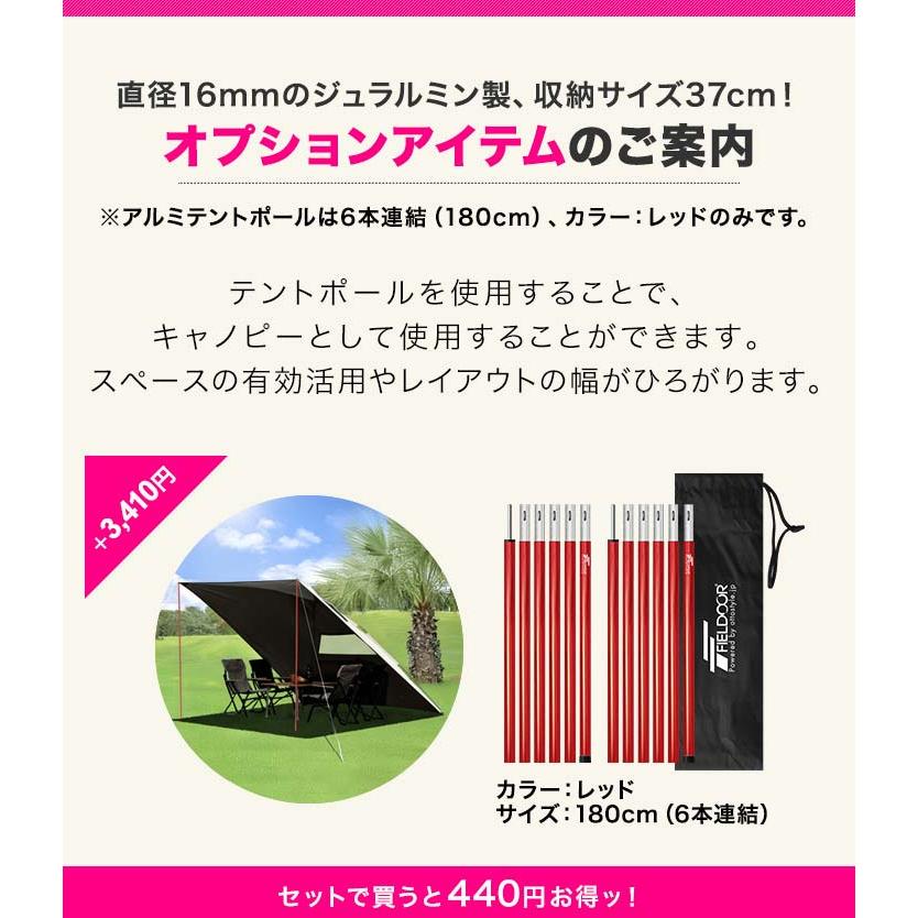 FIELDOOR（フィールドア） 1年保証 カーサイドタープ 遮熱 遮光 250cm