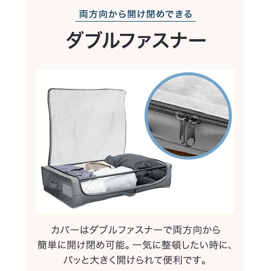 1年保証 ベッド下 収納ケース キャスター付き 2個組 薄型 高さ17.5cm