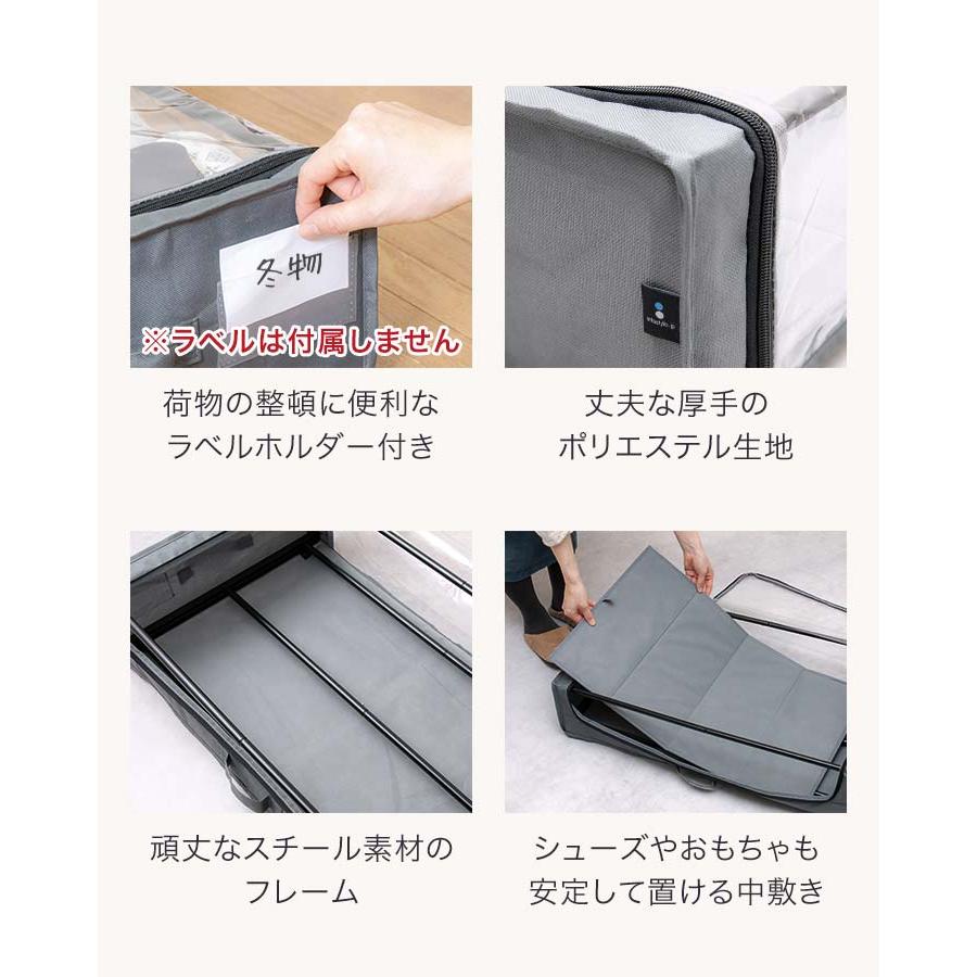 1年保証 ベッド下 収納ケース キャスター付き 2個組 薄型 高さ17.5cm