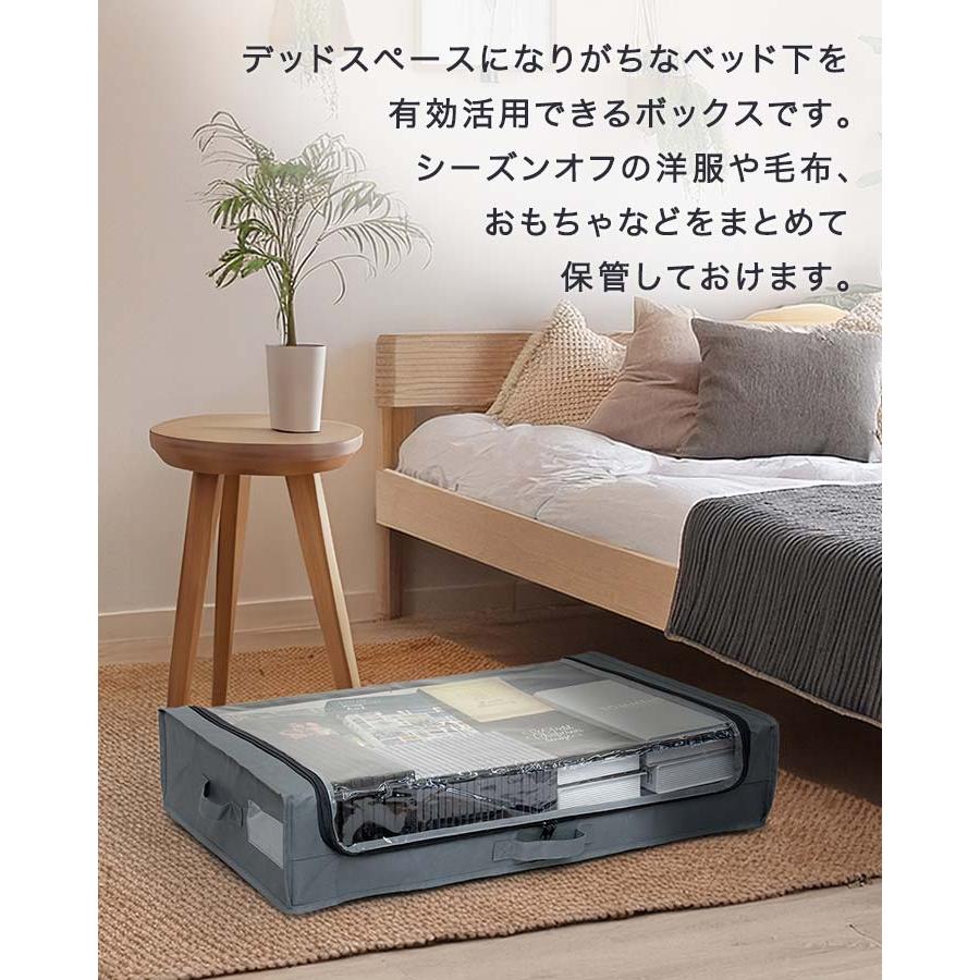 1年保証 ベッド下 収納ケース キャスター付き 2個組 薄型 高さ17.5cm