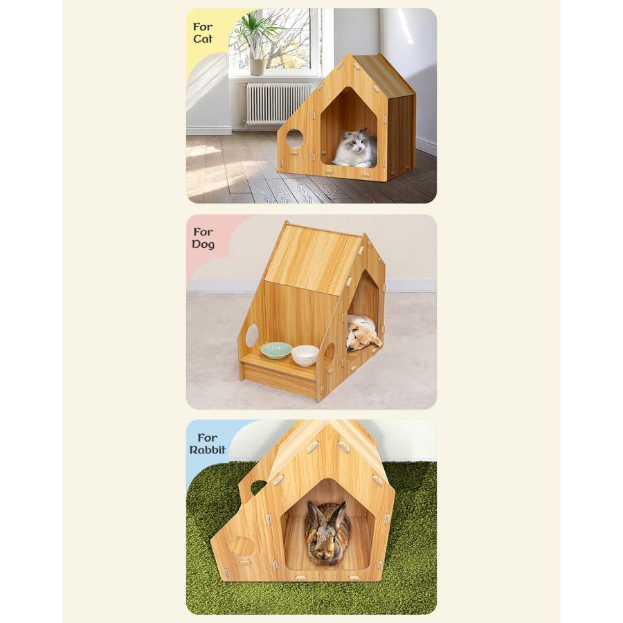 1年保証 ペットハウス 犬 猫 ハウス 室内 犬小屋 組み立て 簡単 木製