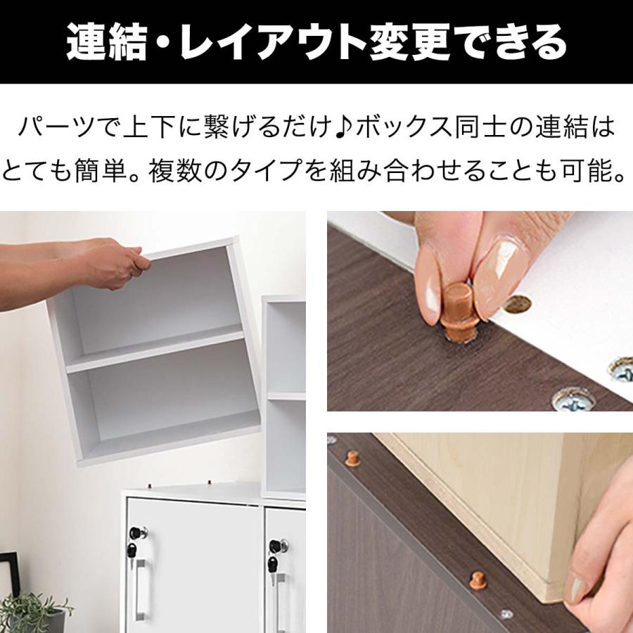 1年保証 キューブボックス 収納ボックス 35cm 棚付き 扉付き カラー