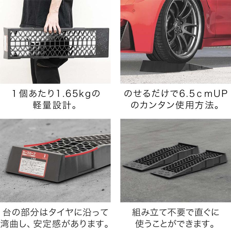 カースロープ　 1年保証 カースロープ 2本 セット カーランプ 自動車用 高さ6.5cm 耐