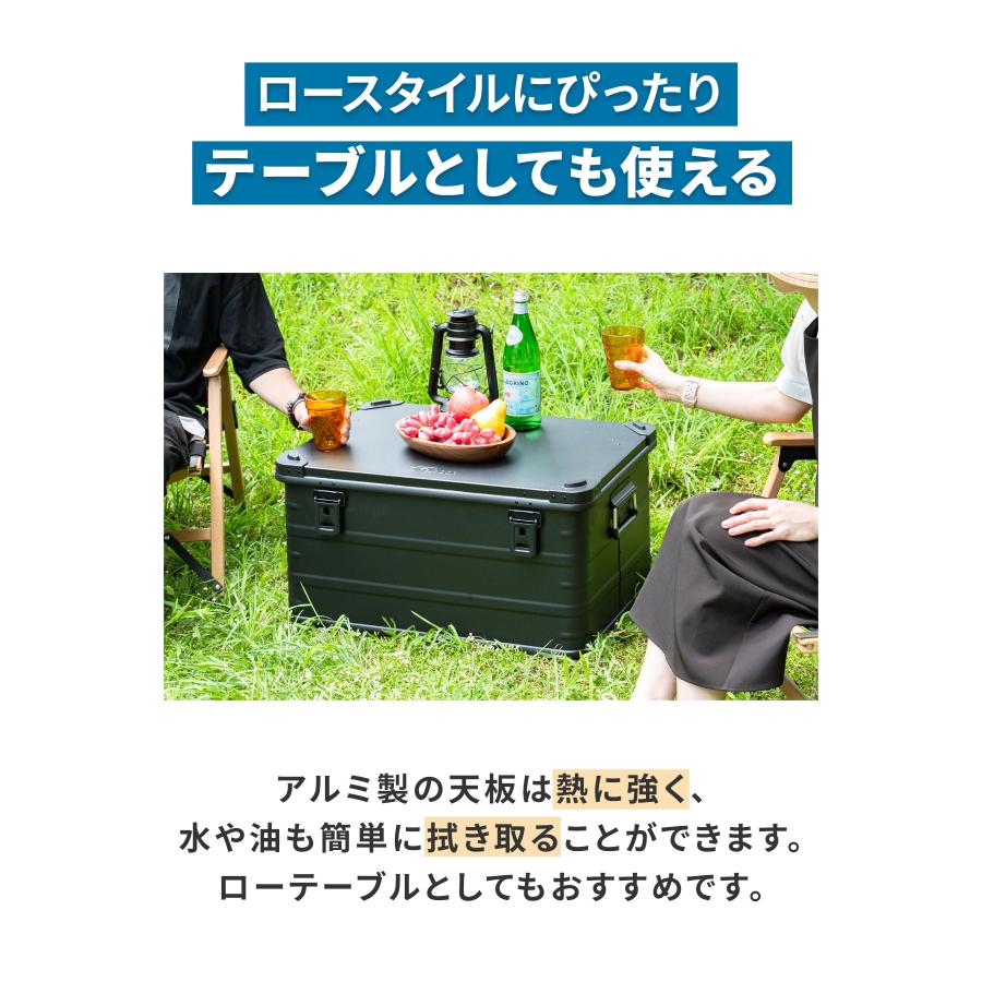 FIELDOOR 1年保証 アルミ コンテナボックス 蓋付き マット