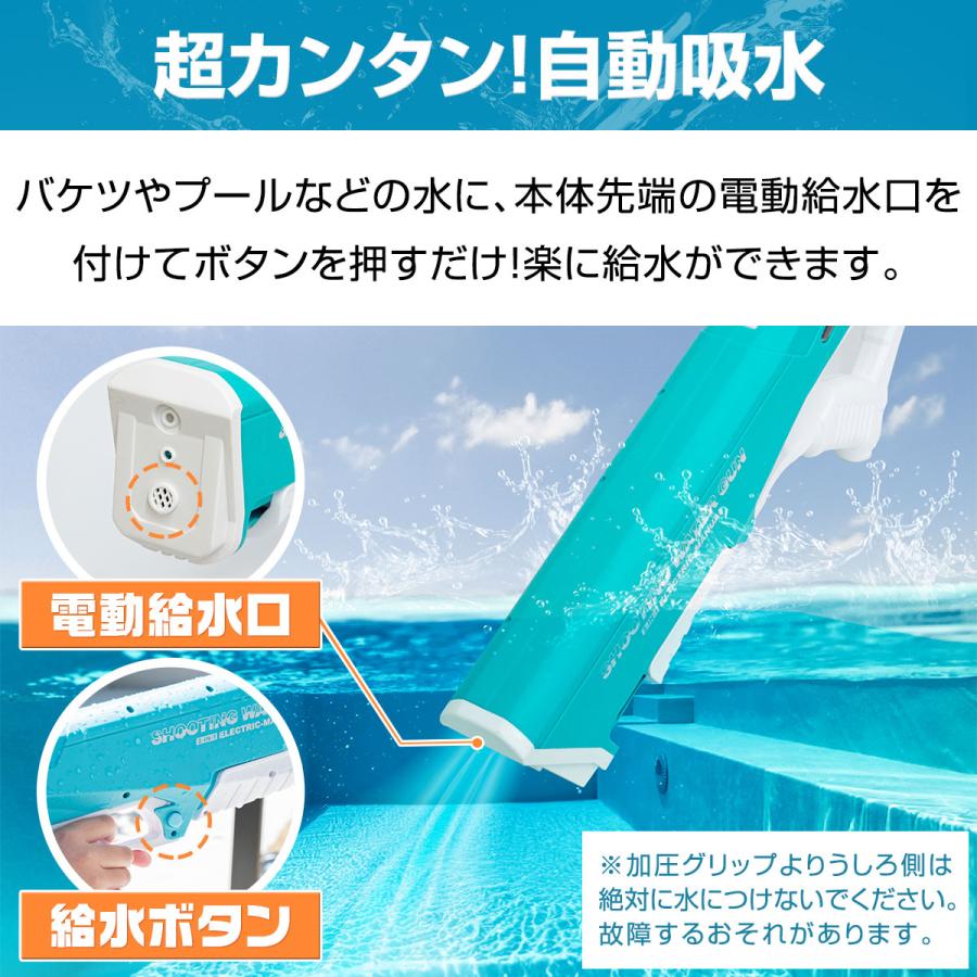 RiZKiZ 1年保証 水鉄砲 おもちゃ 電動 ウォーターガン 強力 水遊び USB