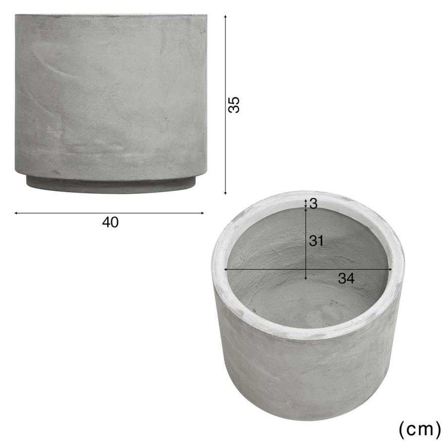 1年保証 プランター 丸型 大型 直径40cm ラウンド 円形 深型