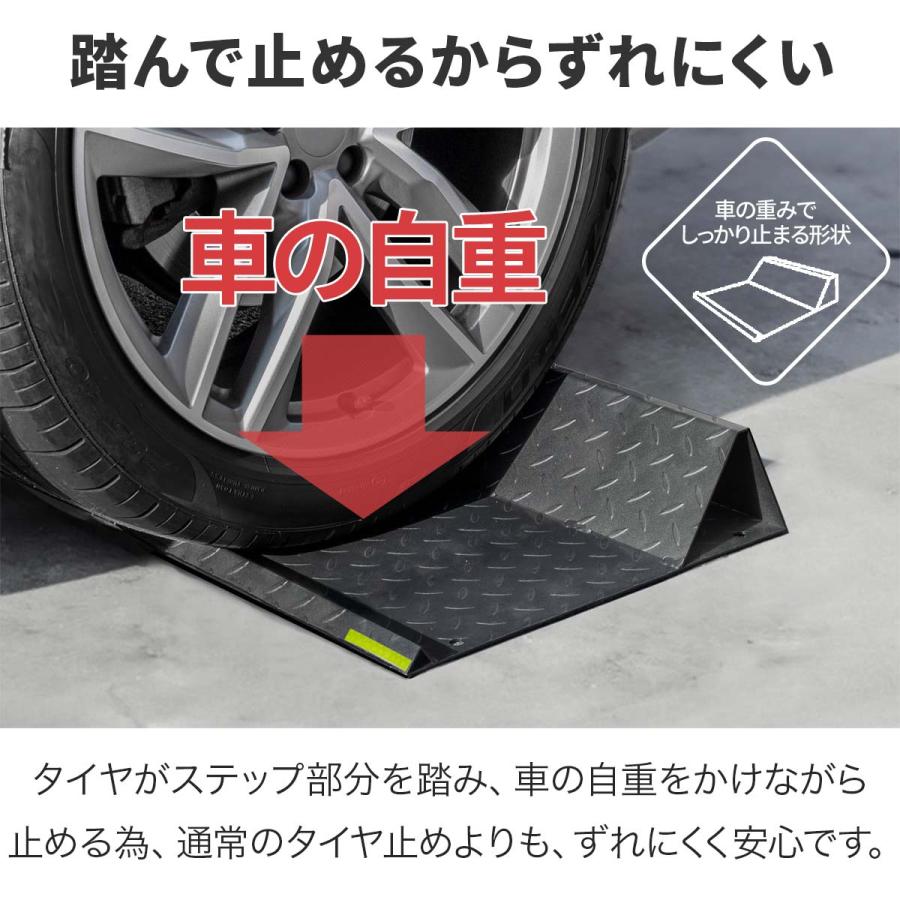 1年保証 車止めブロック 2個セット タイヤ止め 置くだけ 簡単 幅40cm 