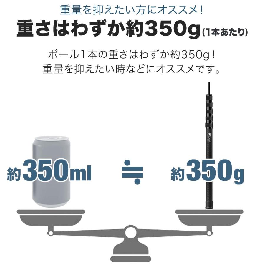 1年保証 テントポール 無段階 高さ調整 カーボン製 1本単品 直径28mm 長さ52〜220cm スライド伸縮 簡単 軽量タープ テント キャンプ アウトドア  送料無料