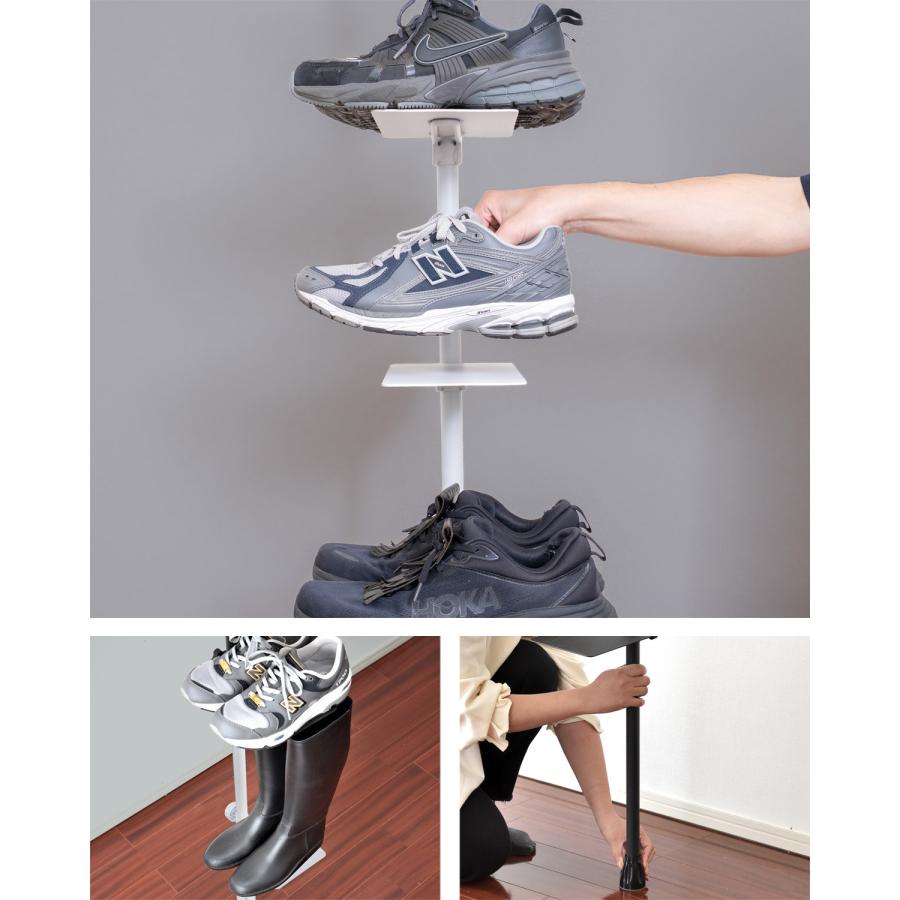 1年保証 シューズラック スリム 省スペース 突っ張りラック 突っ張り棚