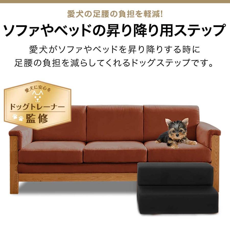 1年保証 犬 階段 ステップ 2段 ドッグステップ 硬め Lサイズ 幅50cm 抗菌 防臭 PVCレザー ペット スロープ 踏み台 滑り止め 犬用階段 送料無料 |  | 01