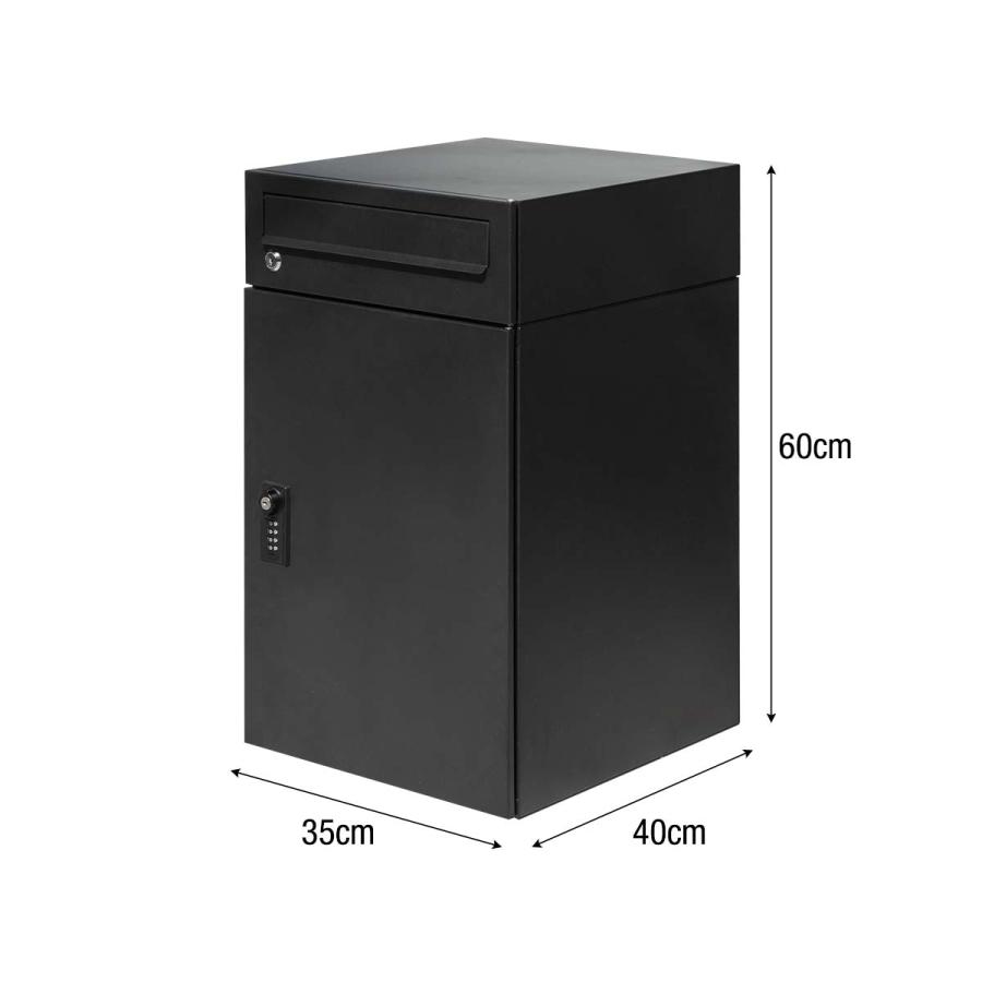 1年保証★ 宅配ボックス ポスト 完成品 一体型 一戸建て用 大容量 置き配 宅配ボックス 1年保証 大容量 大型 幅35×奥行40×高さ60cm 約120