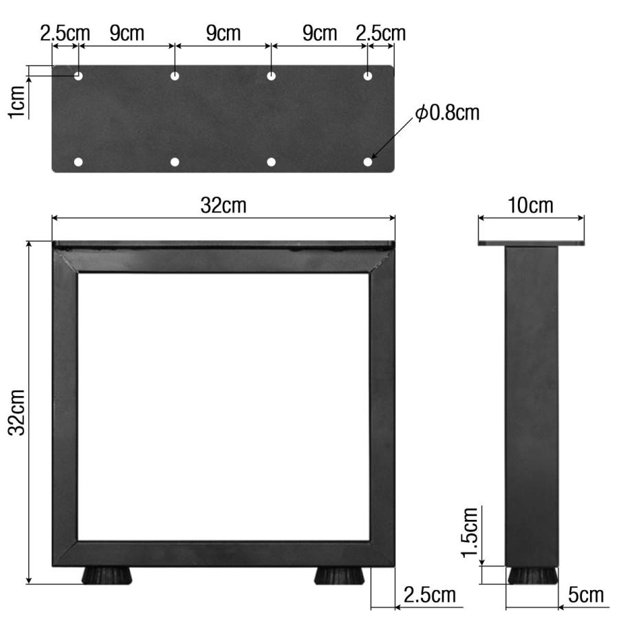 1年保証 テレビ台 テレビボード 脚 パーツ 2本セットDIY 高さ32cm×奥行32cm アイアンレッグ 鉄 スチール 自作 リメイク かんたん ローボード 送料無料｜l-design｜07