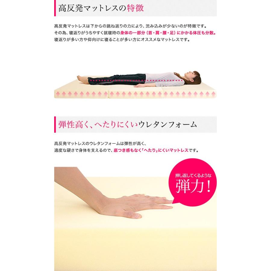 1年保証 マットレス ダブル 折りたたみ 三つ折り 高反発ウレタン
