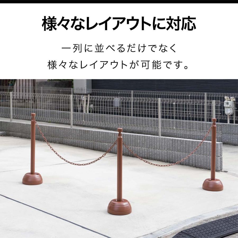 1年保証 駐車場ポール 車止めポール 3本セット 3.5mチェーン チェーン