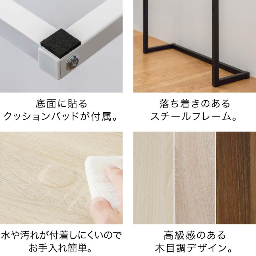 1年保証 カウンターテーブル ハイテーブル 玄関 幅60cm×20cm 高さ80cm 消毒液台 コンソールテーブル 傘掛け ラック 収納棚 おしゃれ 木目 天板 送料無料｜l-design｜08