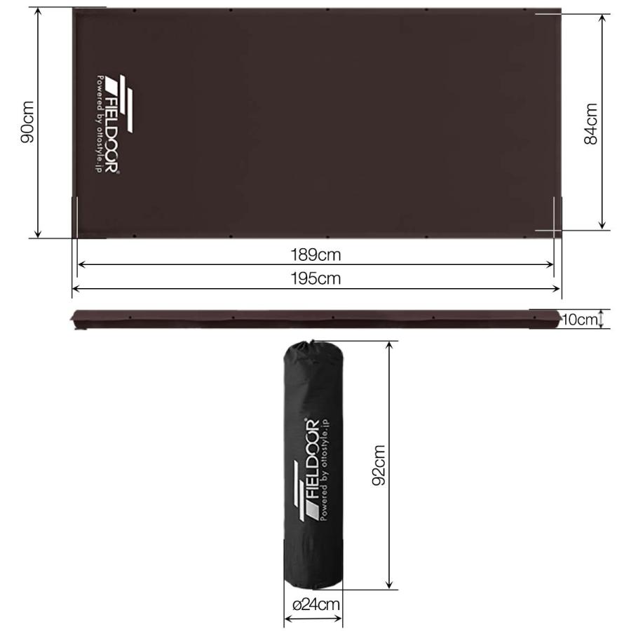 FIELDOOR 車中泊マット　厚さ10センチ　Mサイズ FIELDOOR 1年保証 車中泊マット キャンプマット 厚さ 10cm M