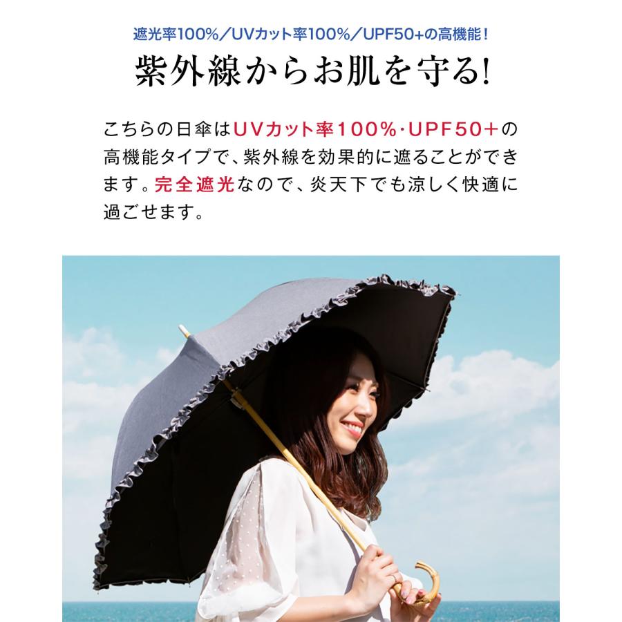 日傘 日本製 国産傘 完全遮光 生地 遮光率100% UVカット 生地　✖️2 1年保証 日傘 傘 完全遮光 100% UVカット おしゃれ 遮蔽率100% 遮熱