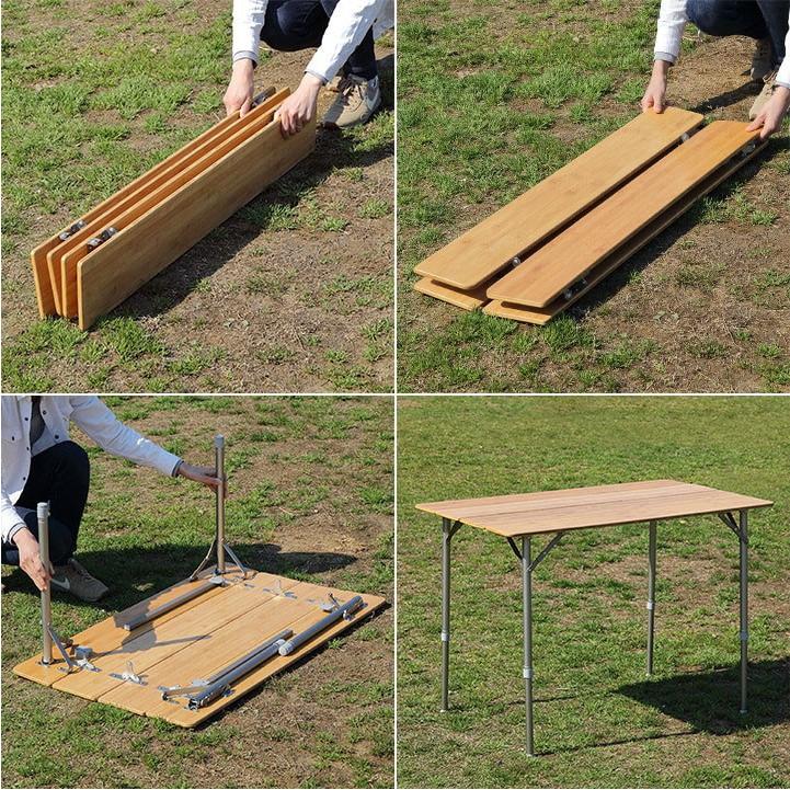 FIELDOOR バンブーテーブル 幅120cm 竹 キャンプ 大型 FIELDOOR（フィールドア） | BAMBOO TABLE（バンブーテーブル）