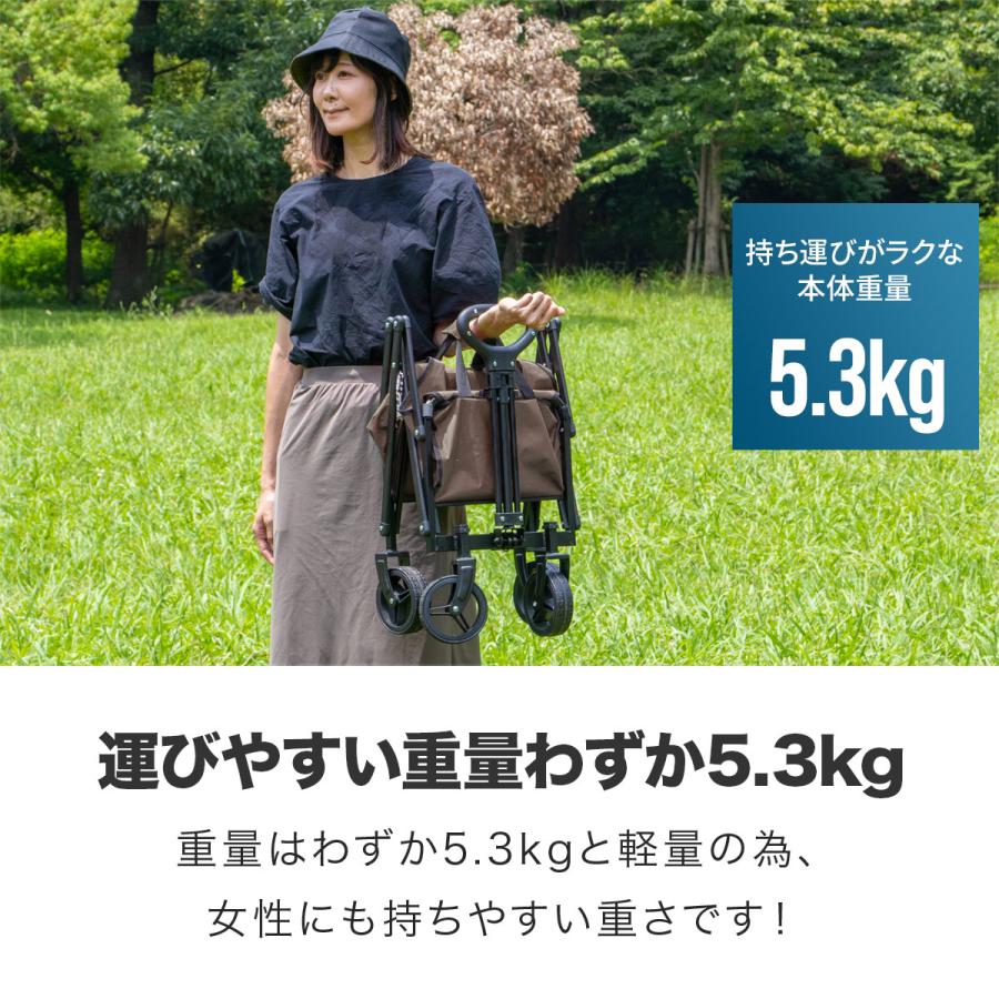 1年保証 アウトドアワゴン キャリーワゴン ミニ 小型 軽量 47L 折りたたみ キャリーカート FIELDOOR ワイルドマルチキャリー コンパクト 4輪 送料無料 | FIELDOOR | 03