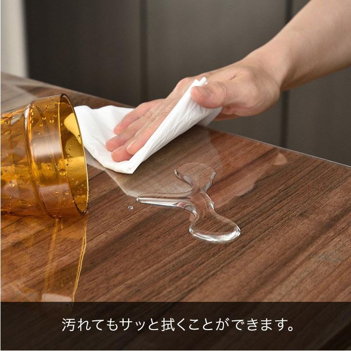 ヤフー1位 テーブルマット 透明 クリア  120cm x 75cm 厚さ1mm テーブルクロス ビニール PVC デスクマット 食卓 おすすめ ダイニング 送料無料｜l-design｜07