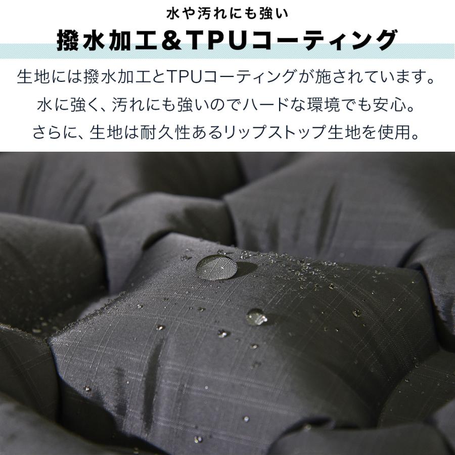 1年保証 キャンプマット エアーマット 190cm×58cm シングルサイズ S 厚さ5cm 超軽量 インフレータブル コンパクト 収納 ウルトラライト FIELDOOR 送料無料｜l-design｜04