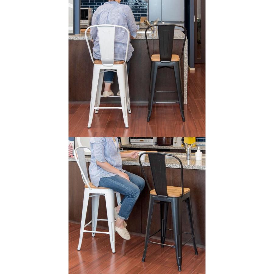 1年保証 カウンターチェア 椅子 スツール 背もたれ付き 座面高さ 66cm