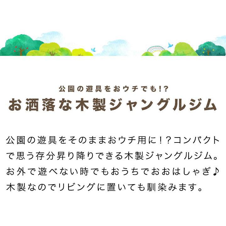 1年保証 ジャングルジム 木製 滑りづらい 耐荷重50kg 室内 屋外 2段