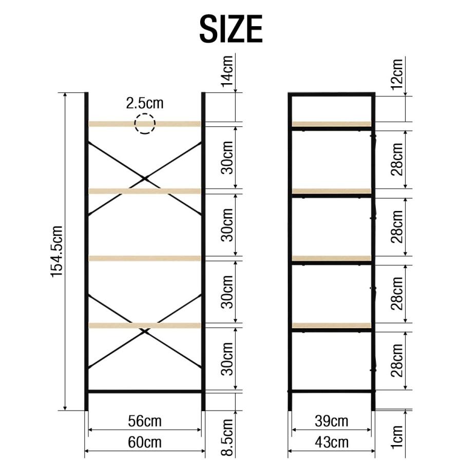 1年保証 ラック 収納棚 オープンラック アイアンシェルフ 5段 幅