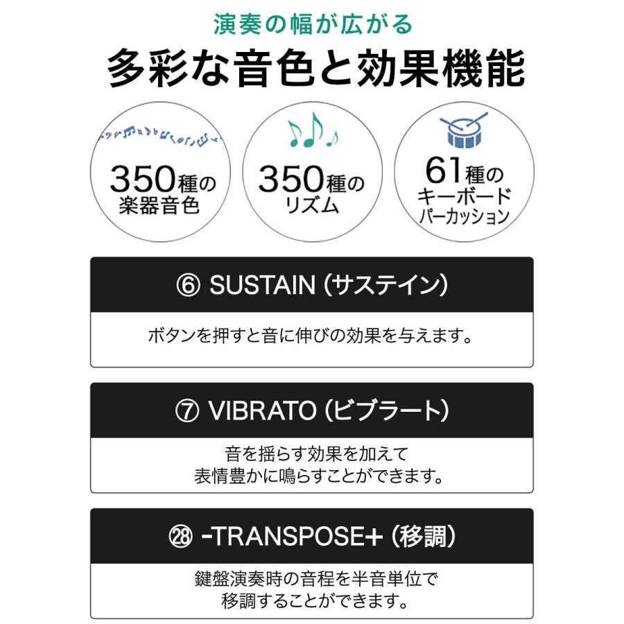 1年保証 電子キーボード 61鍵盤 電子ピアノ 初心者 おすすめ