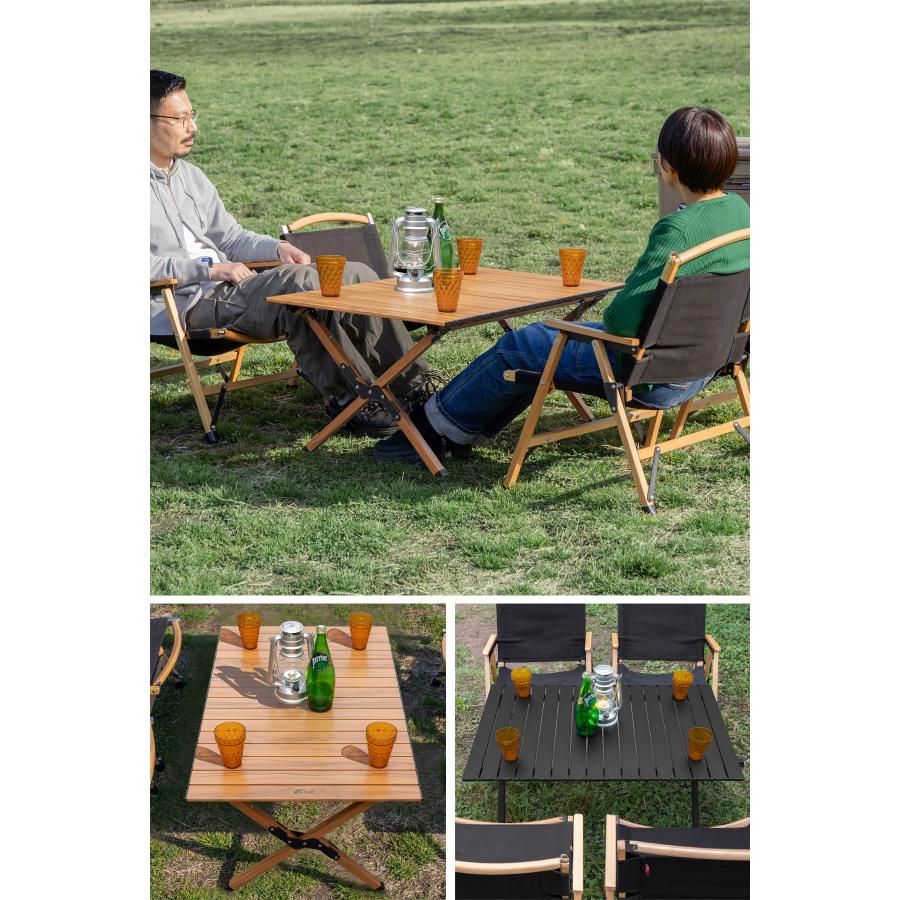 1年保証 アウトドアテーブル 折りたたみ ロールテーブル ローテーブル 90cm×60cm 高さ45cm アルミ 軽量 コンパクト バーベキューテーブル おしゃれ 送料無料 | FIELDOOR | 09