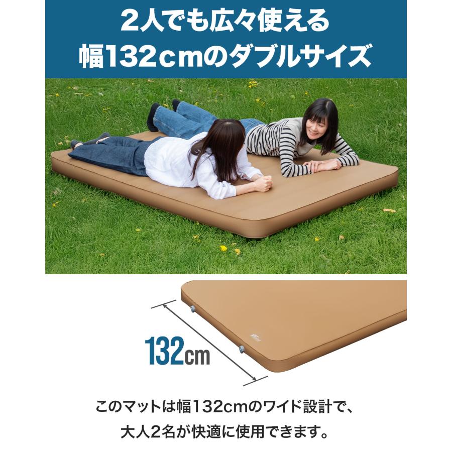 FIELDOOR（フィールドア） 1年保証 キャンプマット 自動膨張 ダブル 2