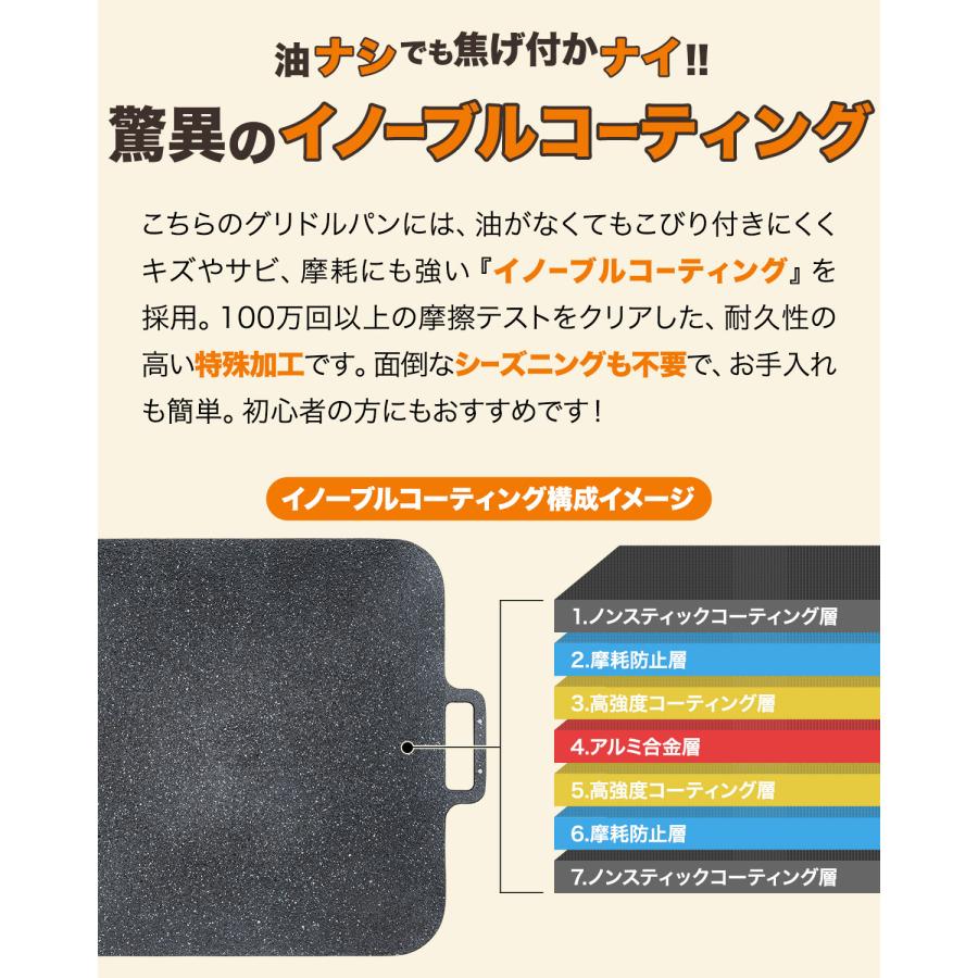 FIELDOOR（フィールドア） 1年保証 グリドルパン 四角 31cm×37cm