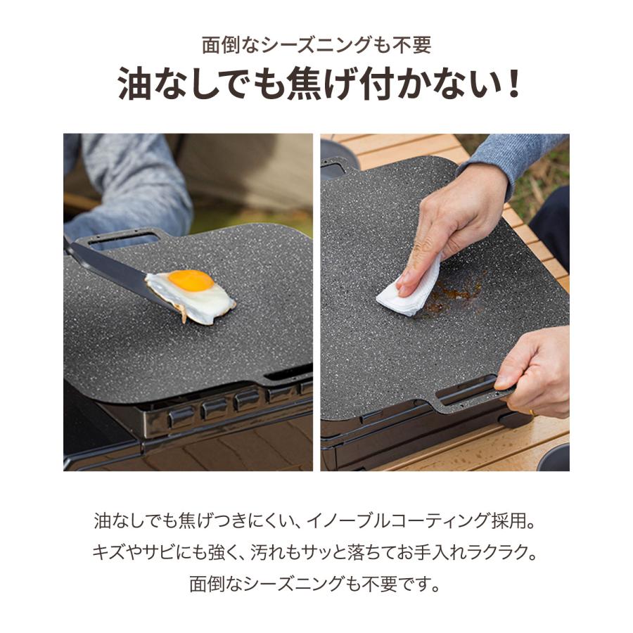☆定価18,000円☆特殊コーティング加工仕上げ５㎜厚アルミグリドル☆ FIELDOOR（フィールドア） 1年保証 グリドルパン 四角 31cm×37cm