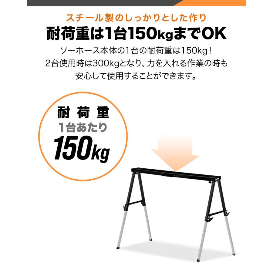 おさのページ　オーダー平均台 FIELDOOR 1年保証 ソーホース 作業台 2台セット 折りたたみ 幅