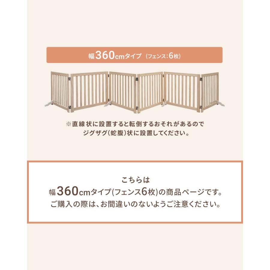 ペットフェンス ペット用ゲート 折りたたみ 高さ55cm 6面 幅360cm 補助
