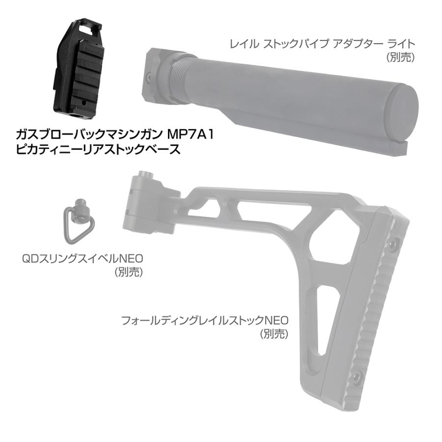LayLax 東京マルイ GBB MP7A1 ピカティニーリアストックベース