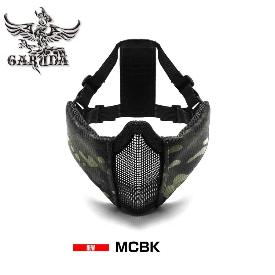 LayLax サバゲー 装備 ハーフメッシュ フェイスガード GARUDA