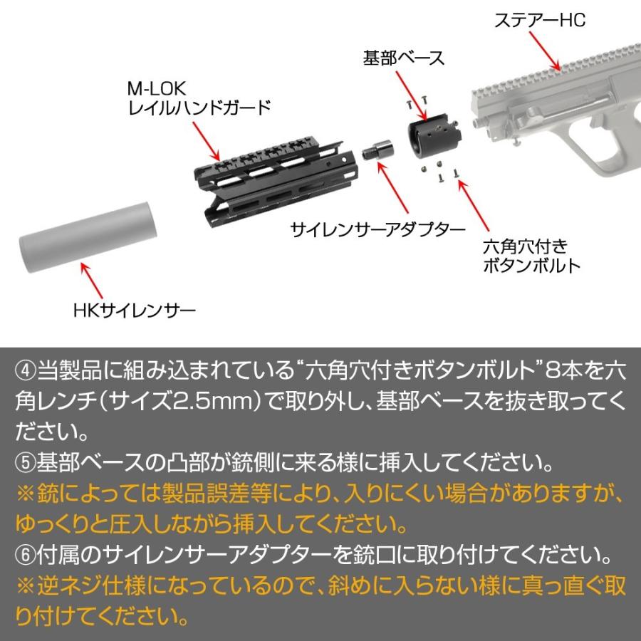 LayLax 東京マルイ ステアーHC用 M-LOK レイルハンドガード