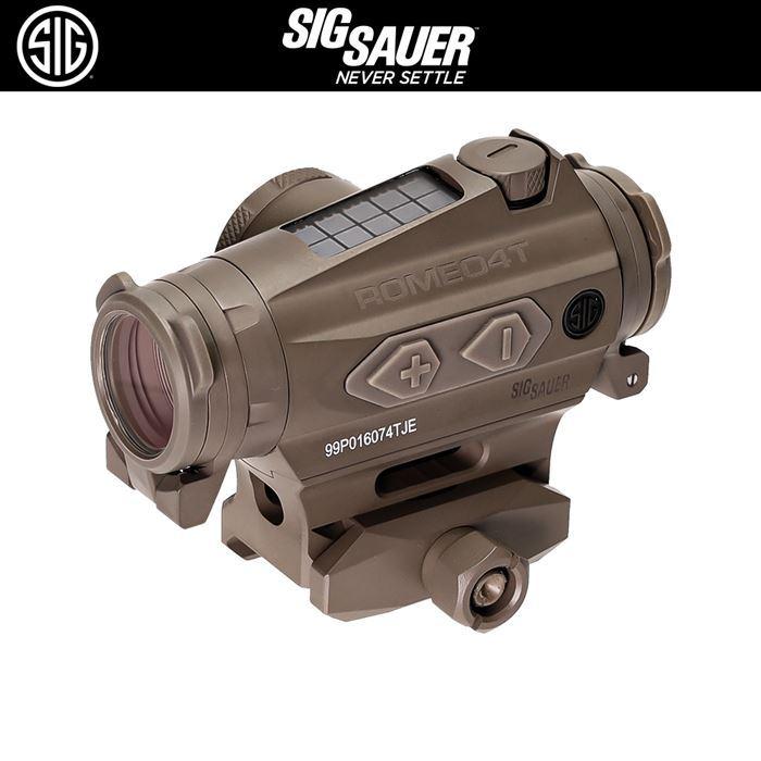 SIG SAUER ROMEO4T ダットサイト ソーラー 六角ボルトマウント スペーサー付き 【FDE】 SOR43131｜l-direct